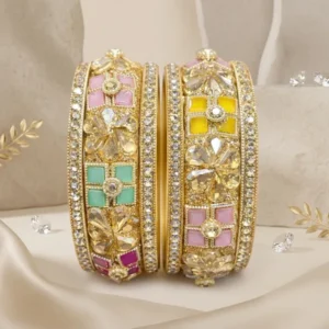 multicolor-brass-gold-plated-enamel-floral-bangles-set-for-women