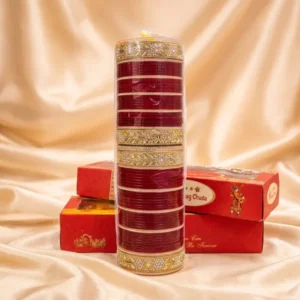 red-and-gold-plastic-embellished-punjabi-bridal-chura-set-for-women