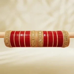 red-plastic-gold-embellished-bridal-chura-bangles-set-for-women